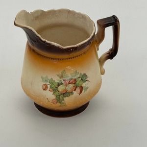 Vintage 60s-70s Transferware Pitcher Fruit‎ Creamer MCM Harvest